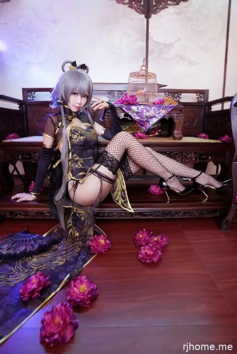 22040618  ElyEE子 - 天依金丝雀旗袍   13P-166M