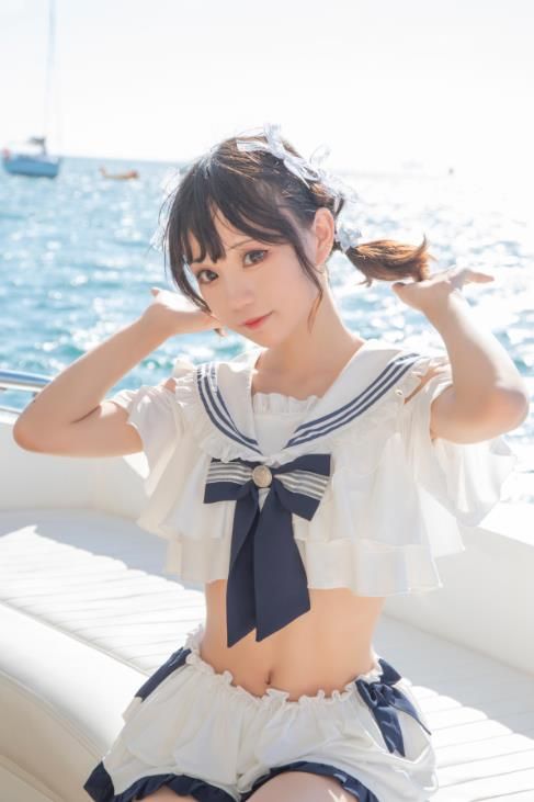 22071109 （评论可见） 花柒Hana - 三亚熊之海军风泳装  12P-153M