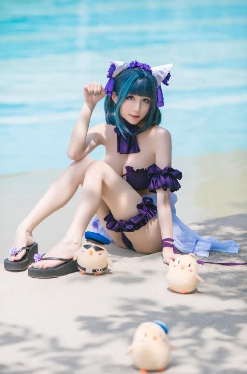 22092510  Tomoyo酱 - 碧蓝 柴郡泳装  18P-359M