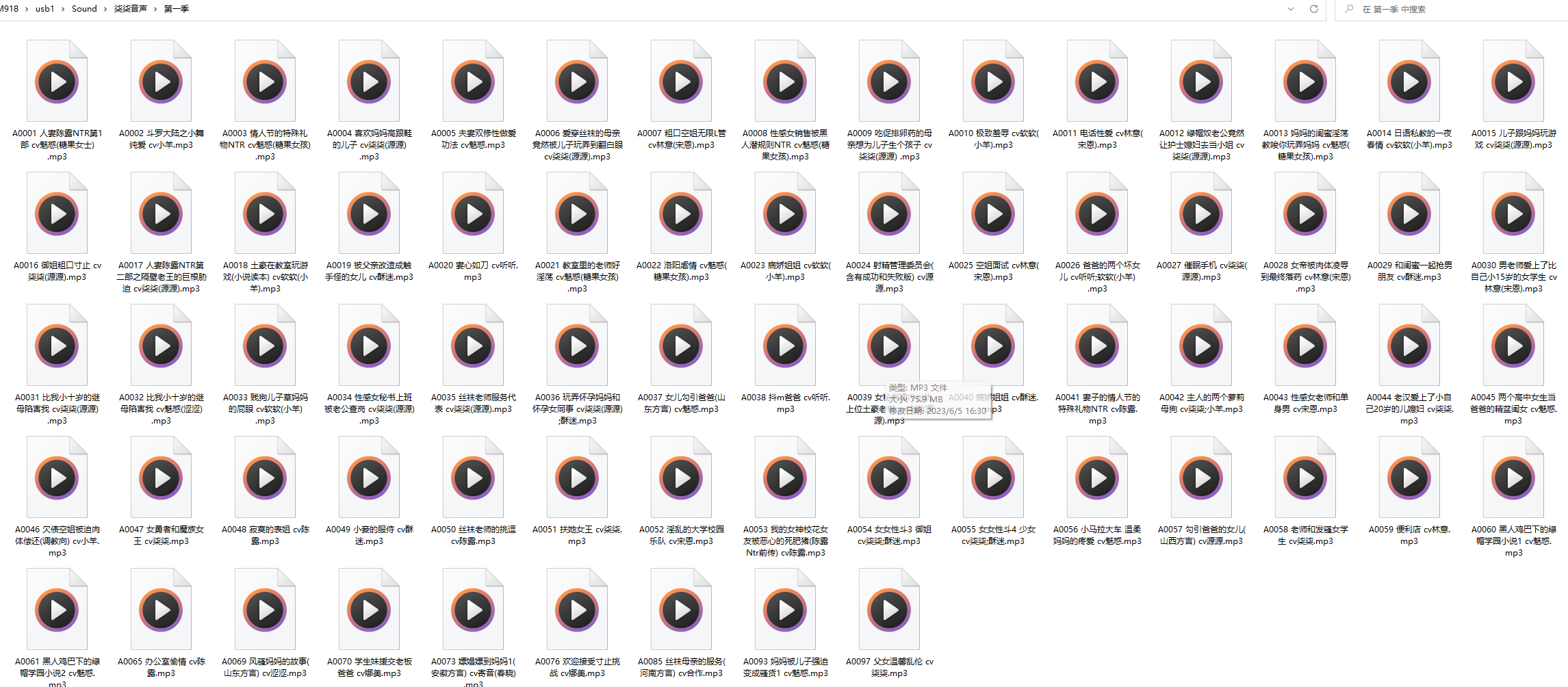 柒柒音声/糖果屋合集【301v】12.2G 双盘