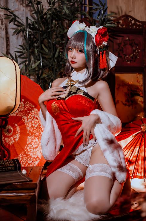 23080506  二佐Nisa - 碧蓝柴郡旗袍  32P-591M