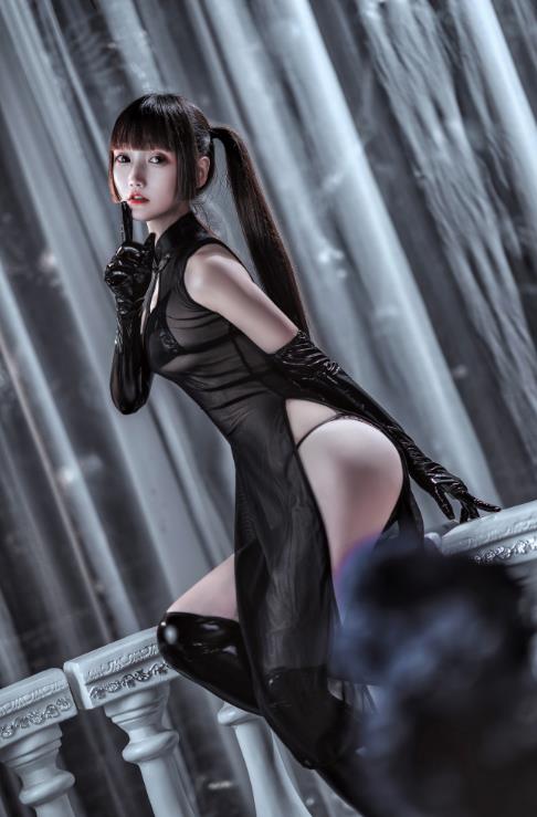 23083102  星野咪兔 - 透视旗袍双马尾  90P-2.02G