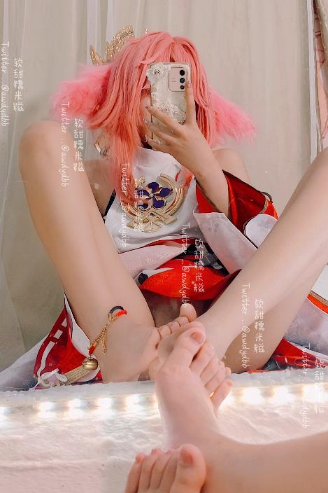 23083115  软甜糯米糍 - 八重神子+蓝色猫爪套装  32P+2V-2.56G