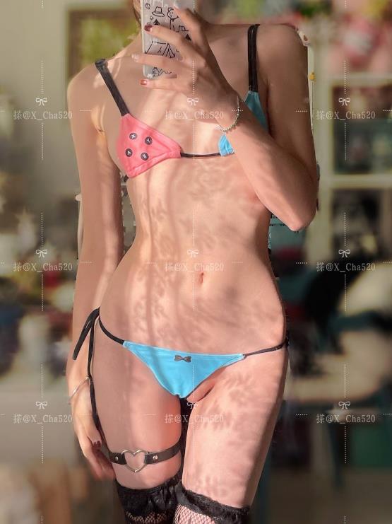 23112412  搽搽 - 蓝色丁字裤  23P+1V-157M