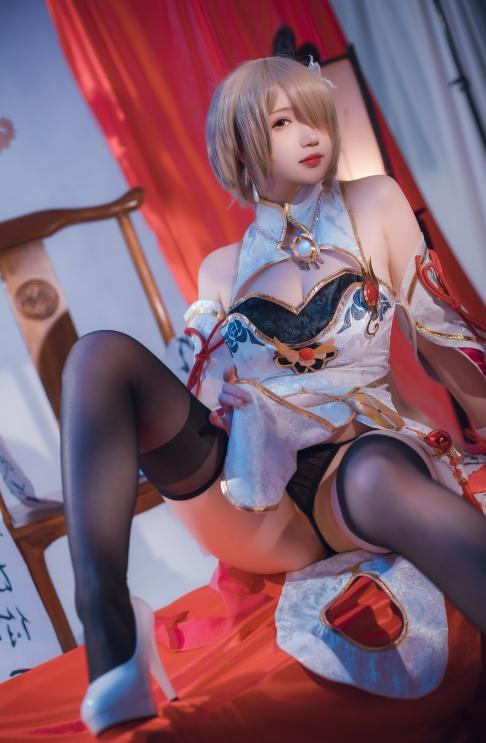 25011607  雪晴Astra – 崩坏3 丽塔·浣溪沙旗袍 56P+5V-285M