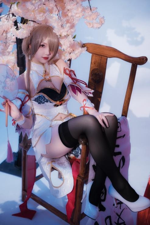 25011607  雪晴Astra – 崩坏3 丽塔·浣溪沙旗袍 56P+5V-285M