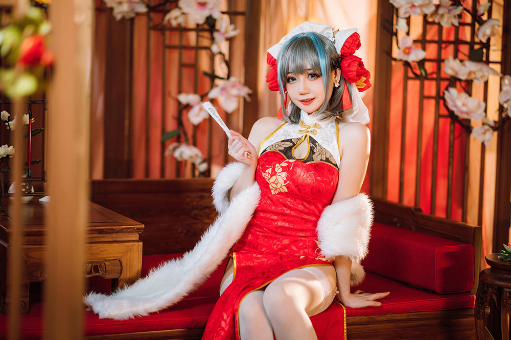 焖焖碳 – NO.049 碧蓝航线 柴郡旗袍[29P-509.2M]