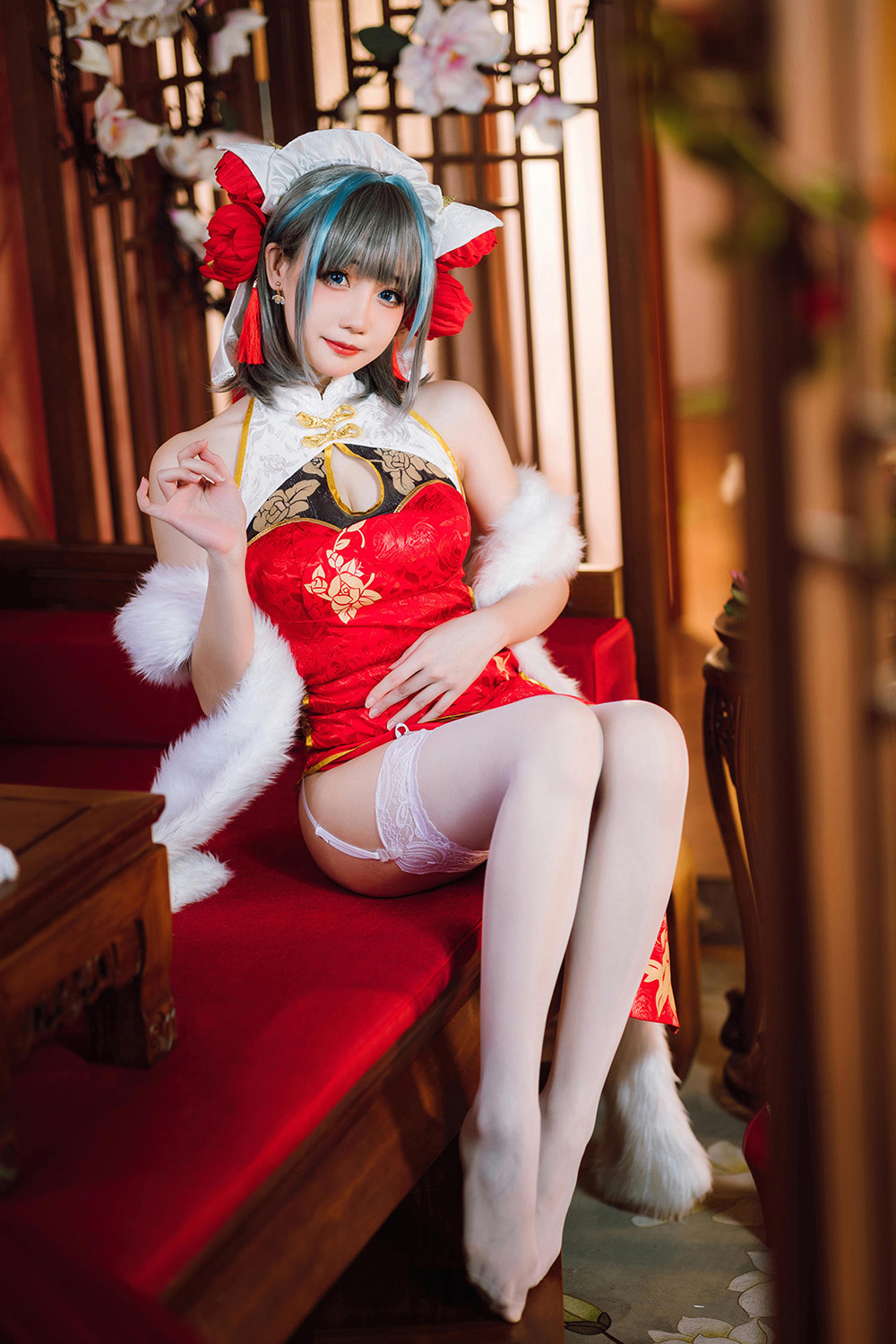 焖焖碳 – NO.049 碧蓝航线 柴郡旗袍[29P-509.2M]