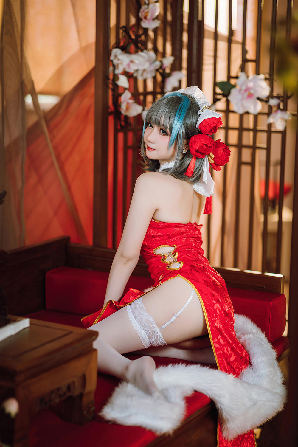 焖焖碳 – NO.049 碧蓝航线 柴郡旗袍[29P-509.2M]