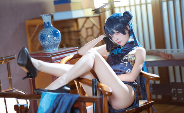 三無人型 – NO.010 蔚蓝档案 龙华妃咲 旗袍[42P-407M]