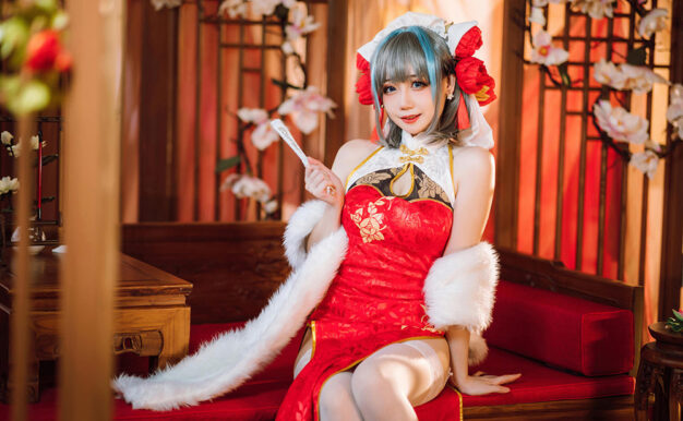 焖焖碳 – NO.049 碧蓝航线 柴郡旗袍[29P-509.2M]